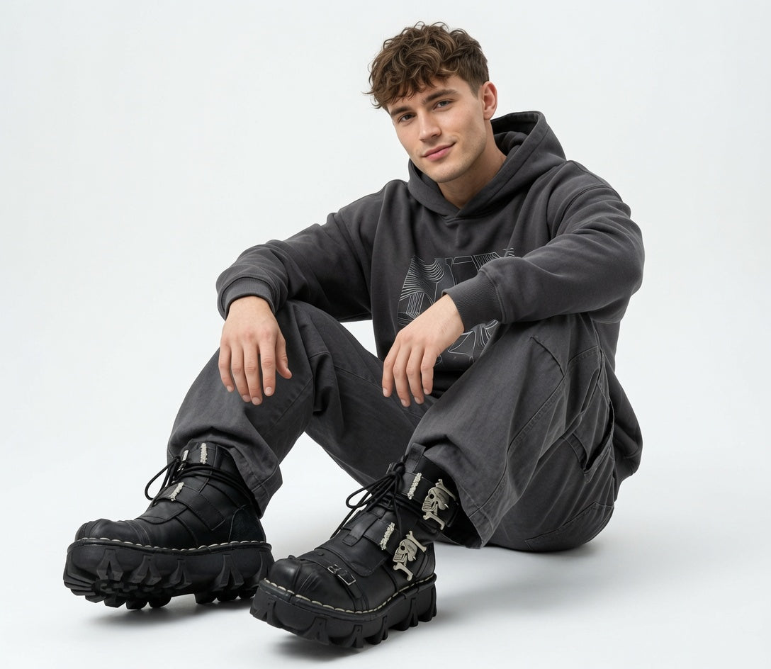 Men's Cowhide Genuine Leather Work Boots