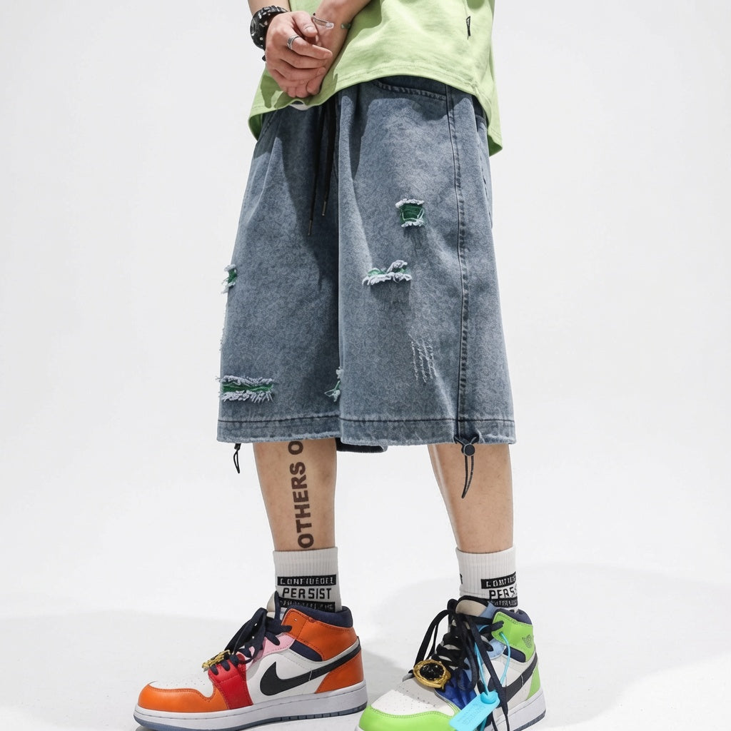 Men's And Women's Fashion Vintage Washed Denim Shorts
