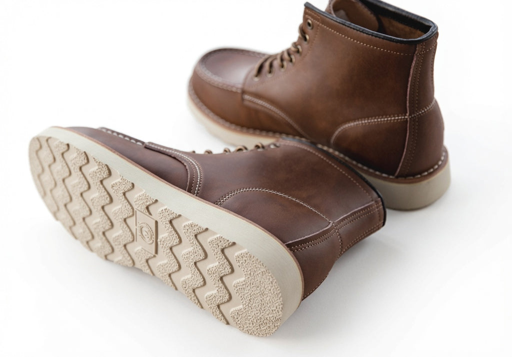 Mid-high Top Leather Motorcycle Boots Men