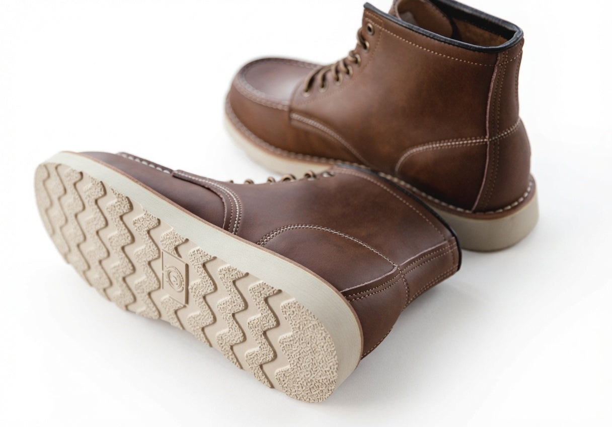 Mid-high Top Leather Motorcycle Boots Men