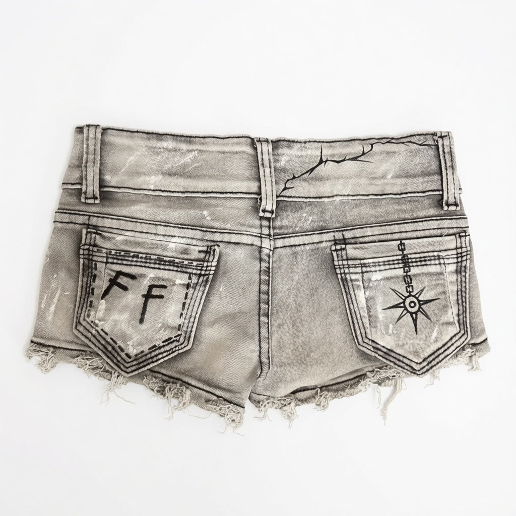 American Hot Girl Retro Low Waist Denim Shorts Women
