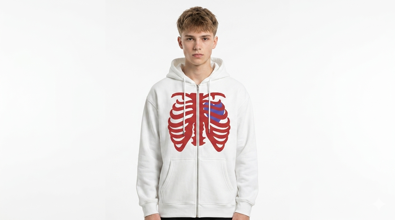 High Street Skeleton Hoodie Skeleton Hoodie Spring And Autumn Fleece