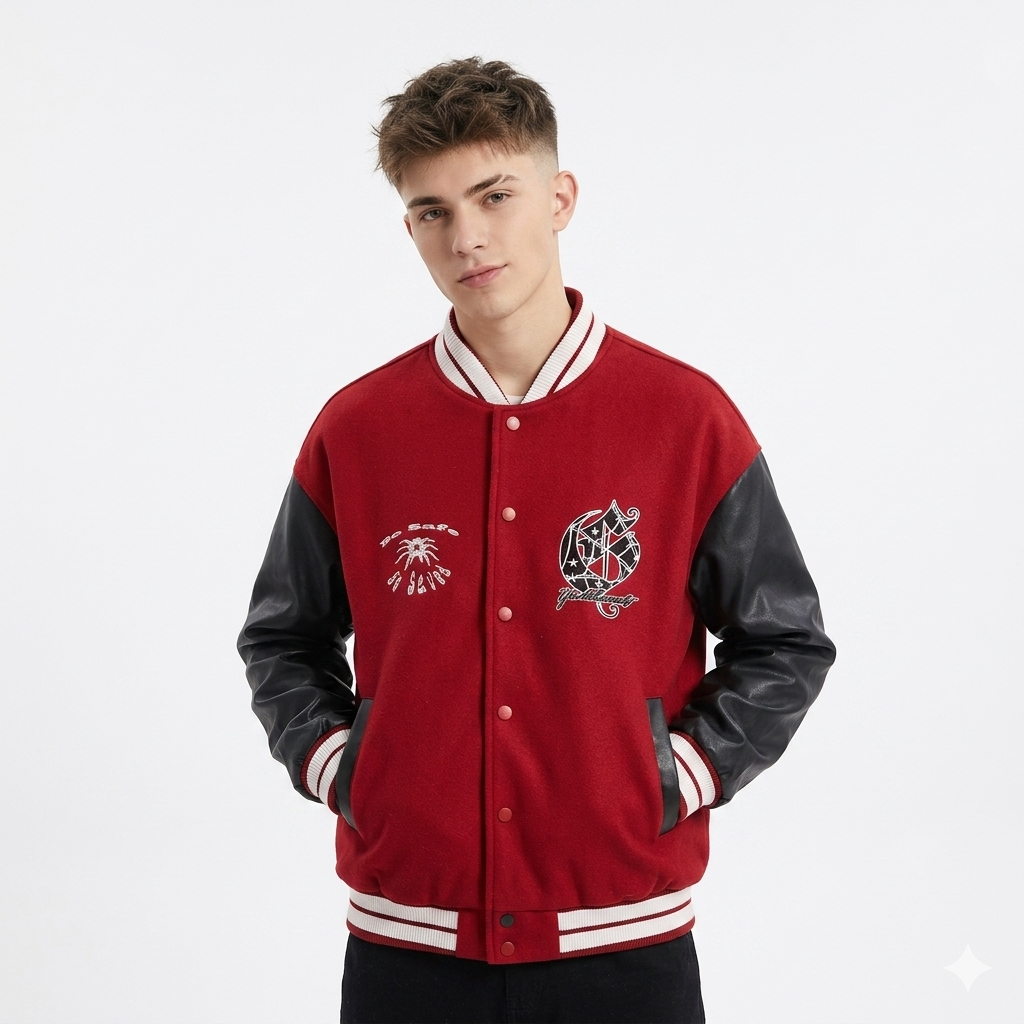 Embroidered Baseball Uniform Jacket Men