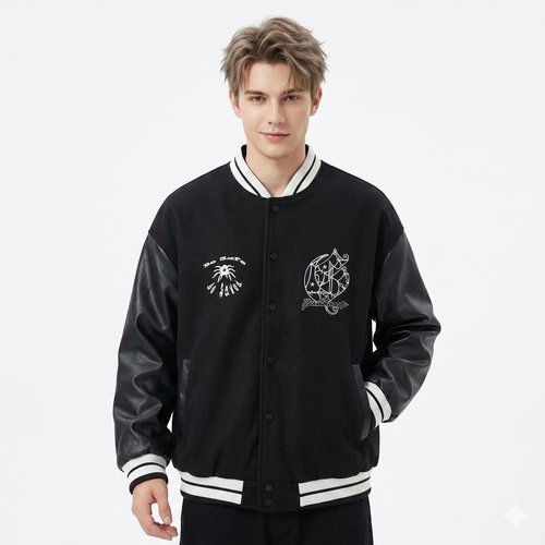 Embroidered Baseball Uniform Jacket Men