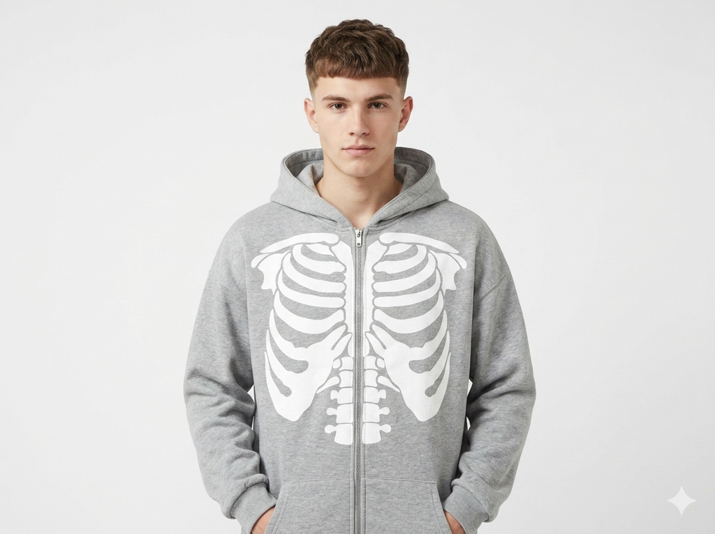 High Street Skeleton Hoodie Skeleton Hoodie Spring And Autumn Fleece