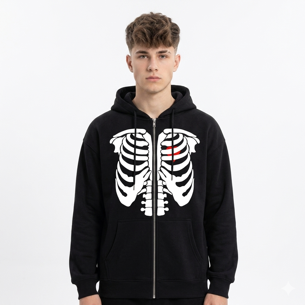 High Street Skeleton Hoodie Skeleton Hoodie Spring And Autumn Fleece