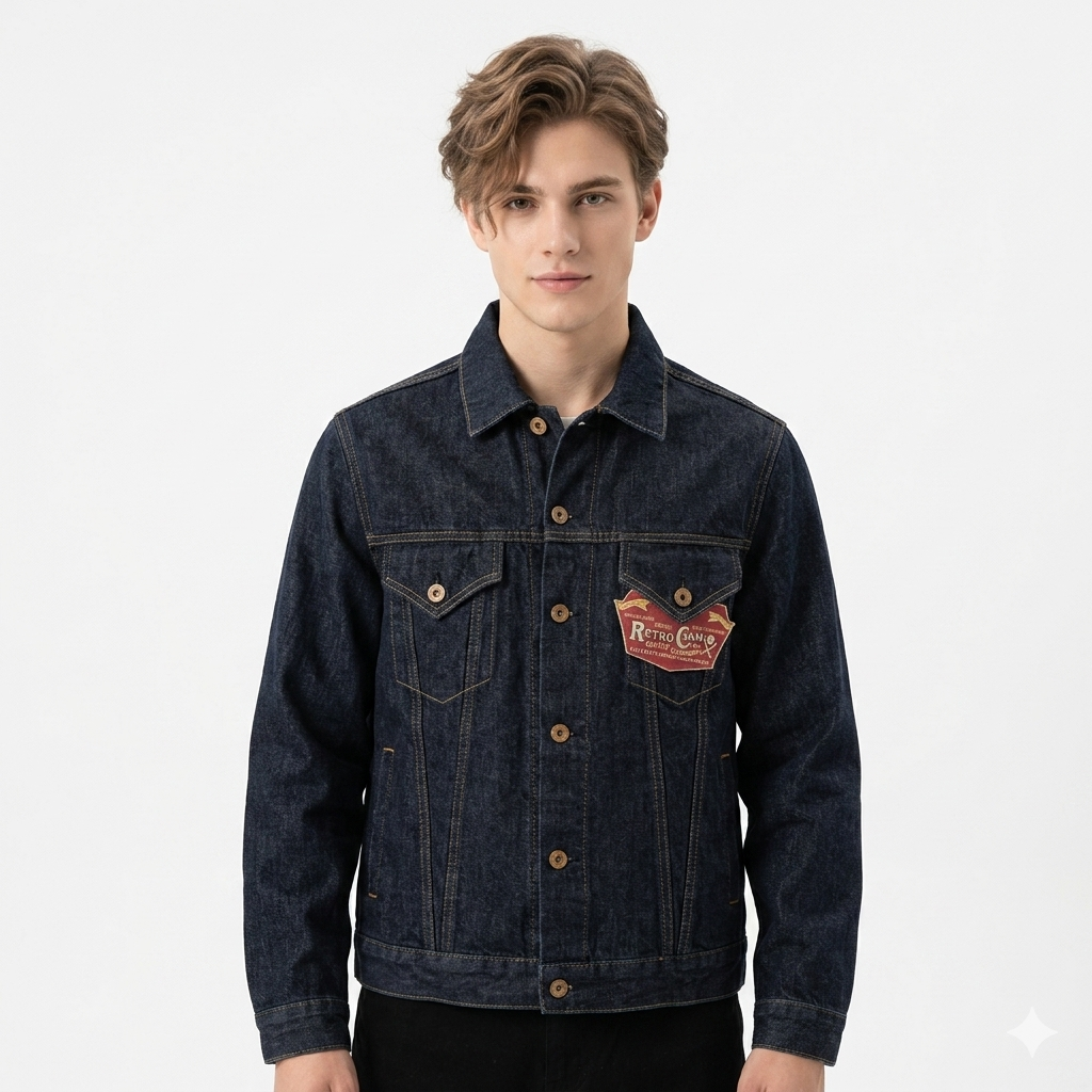 Original Color Denim Jacket Motorcycle Slim Jacket Men