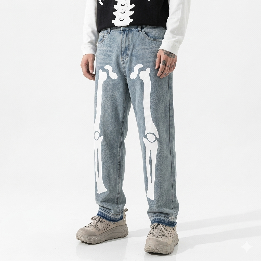 Mens Streetwear Hip Hop Harem Pants High Wasit Denim Pants